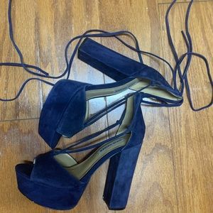 Steve Madden Navy Blue lace up Heels